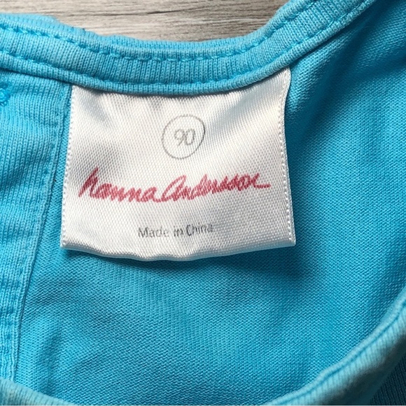 Hanna Andersson Sleeveless Blue Tiered Ruffle Dress Girls Size 90 US Size 3 - Picture 3 of 9